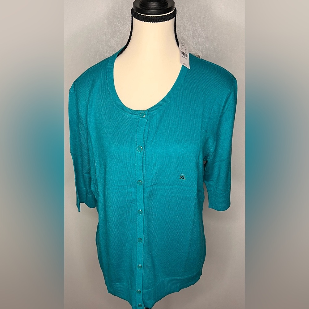 7th Avenue at New York & Co Aqua Relle Cardigan